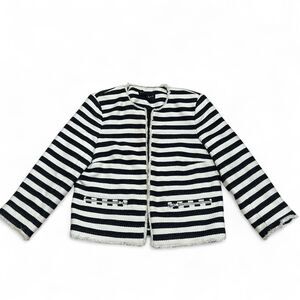 Black & White Striped Tweed Blazer